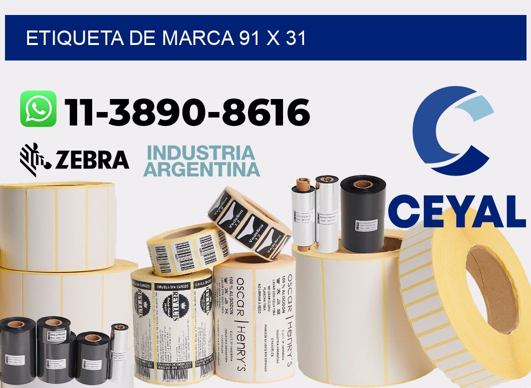 Etiqueta de marca 91 x 31