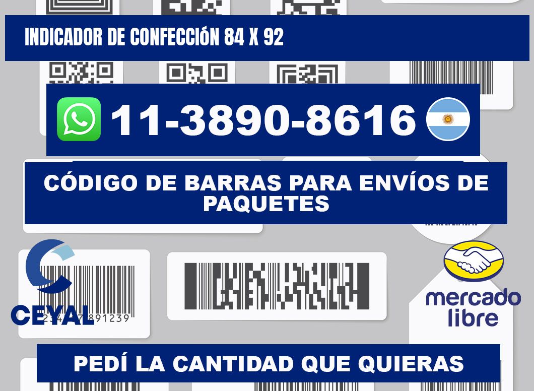 Indicador de confección 84 x 92