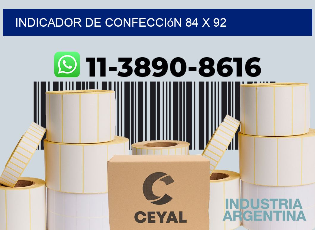 Indicador de confección 84 x 92