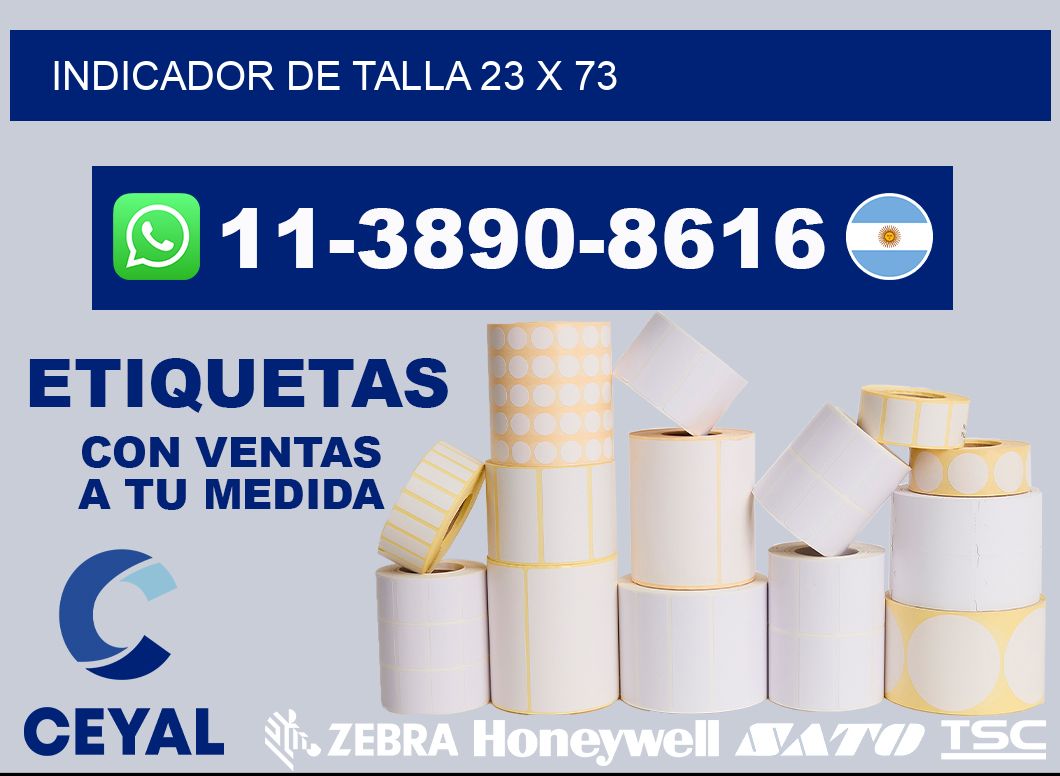 Indicador de talla 23 x 73