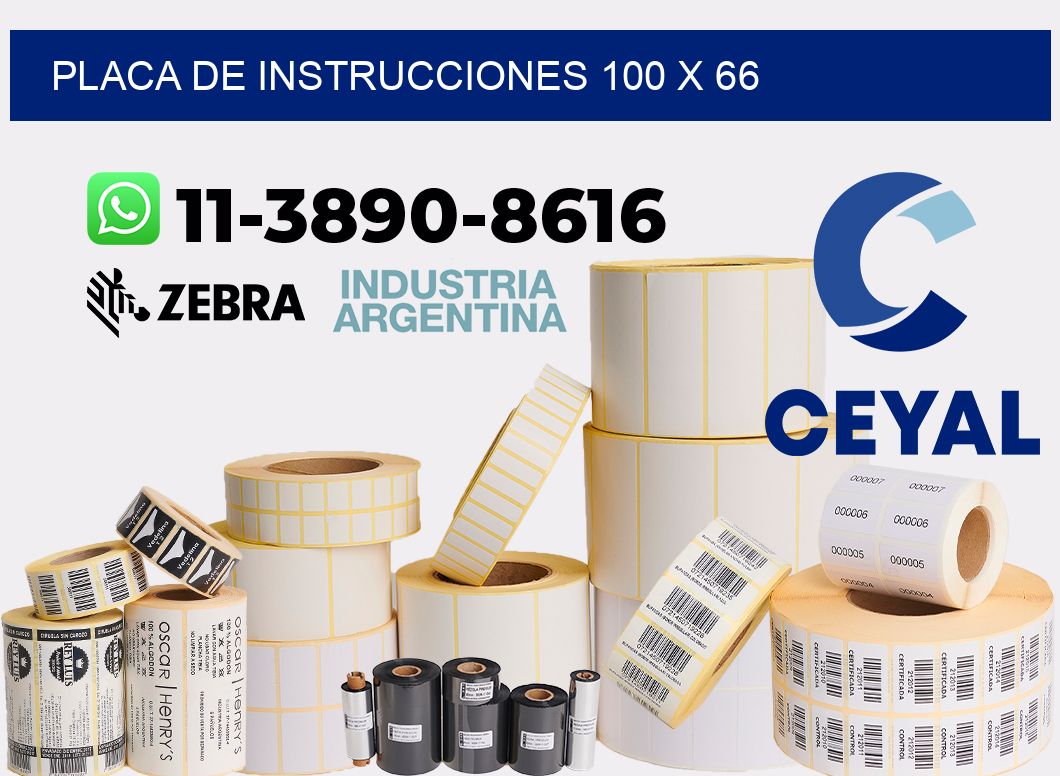 Placa de instrucciones 100 x 66