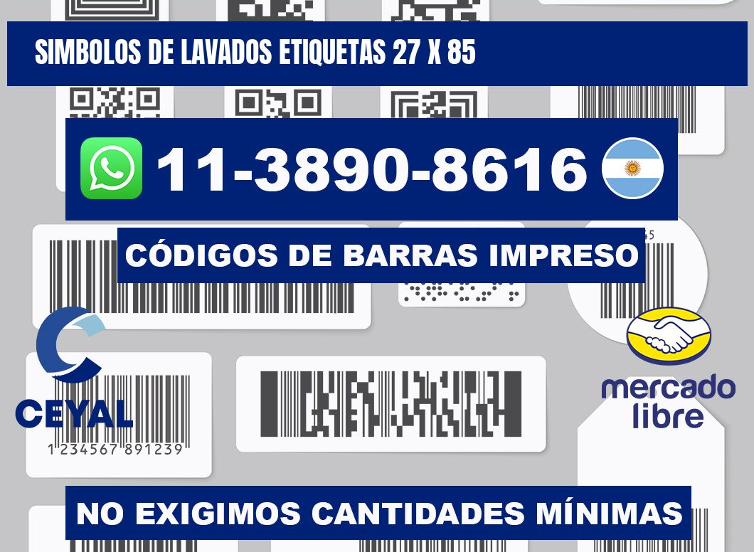 SIMBOLOS DE LAVADOS ETIQUETAS 27 x 85