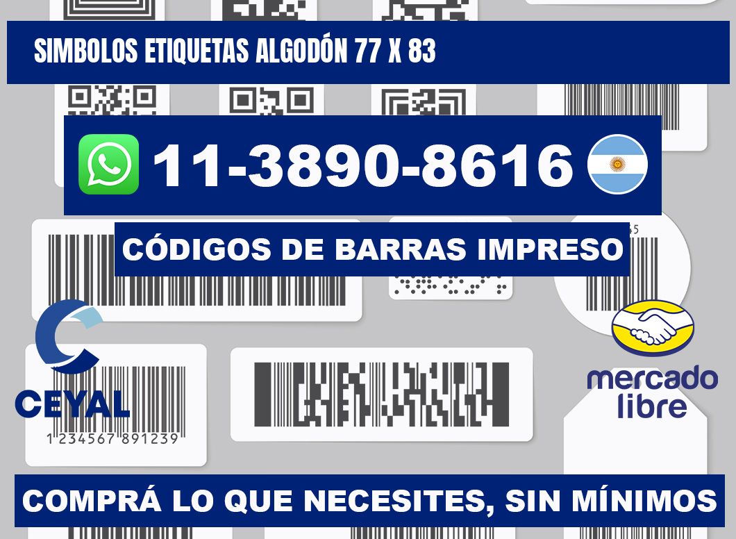 SIMBOLOS ETIQUETAS ALGODÓN 77 x 83