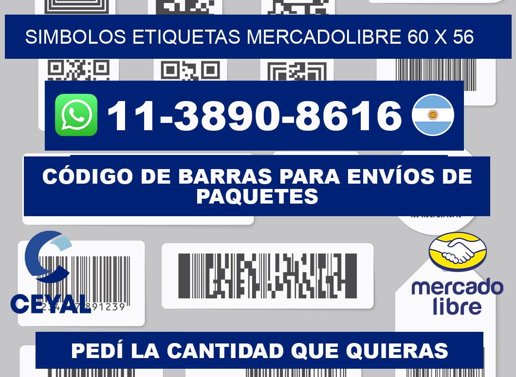 SIMBOLOS ETIQUETAS MERCADOLIBRE 60 x 56