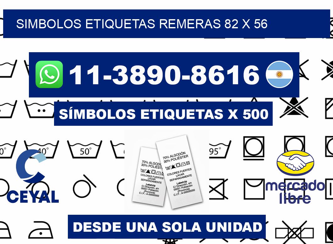 SIMBOLOS ETIQUETAS REMERAS 82 x 56