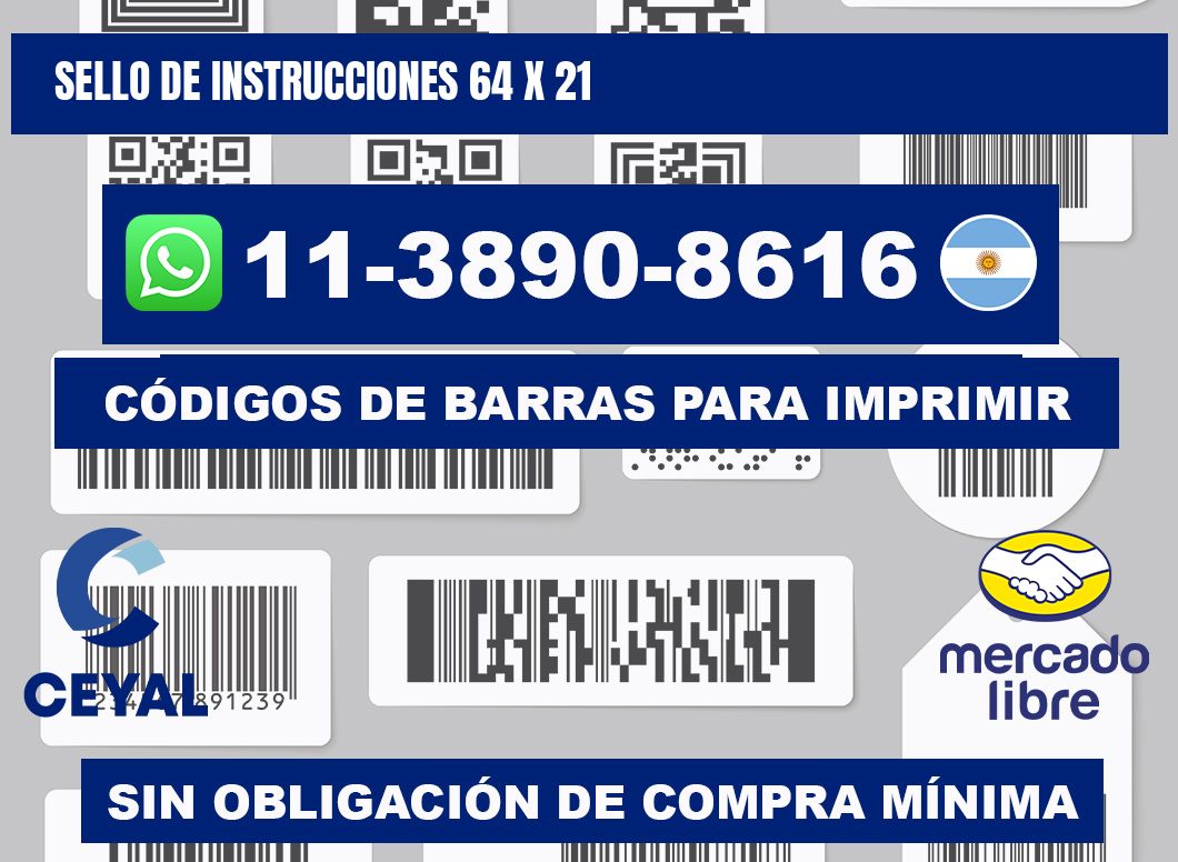 Sello de instrucciones 64 x 21