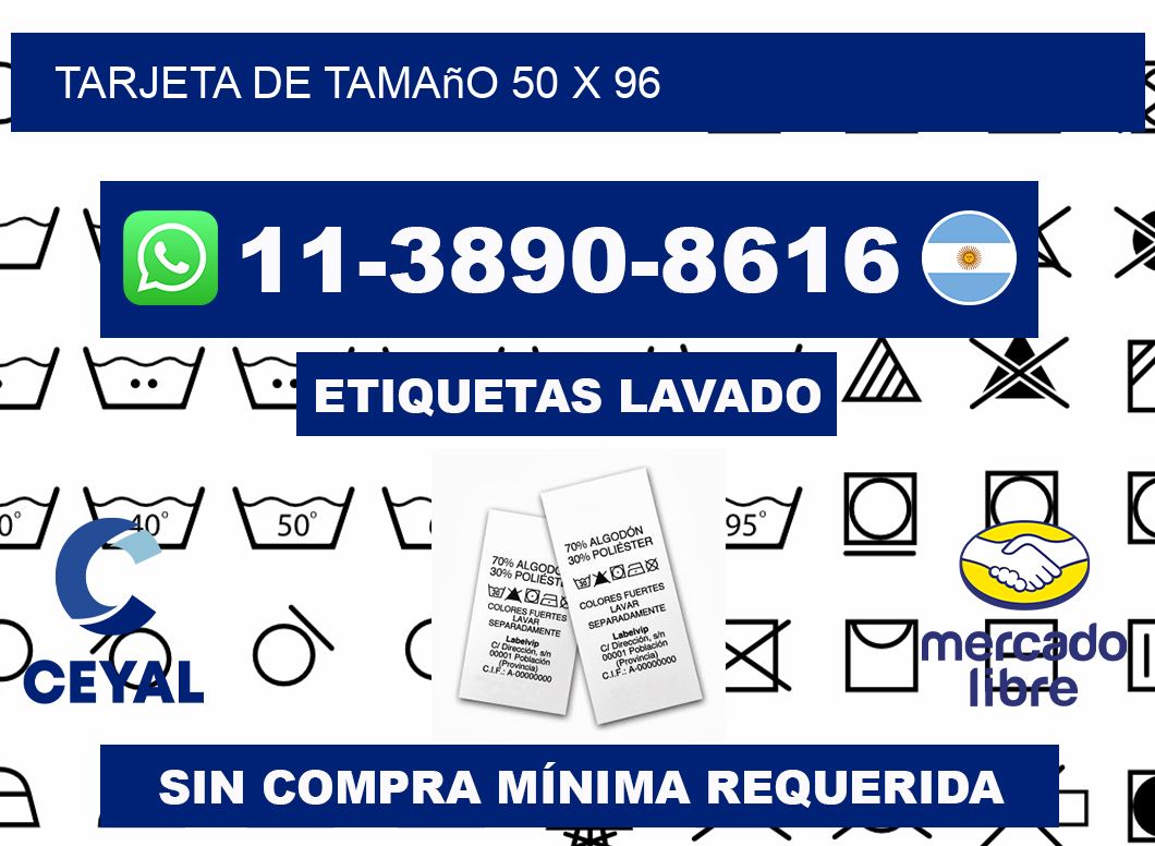 Tarjeta de tamaño 50 x 96