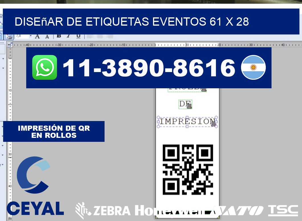 diseñar de etiquetas eventos 61 x 28