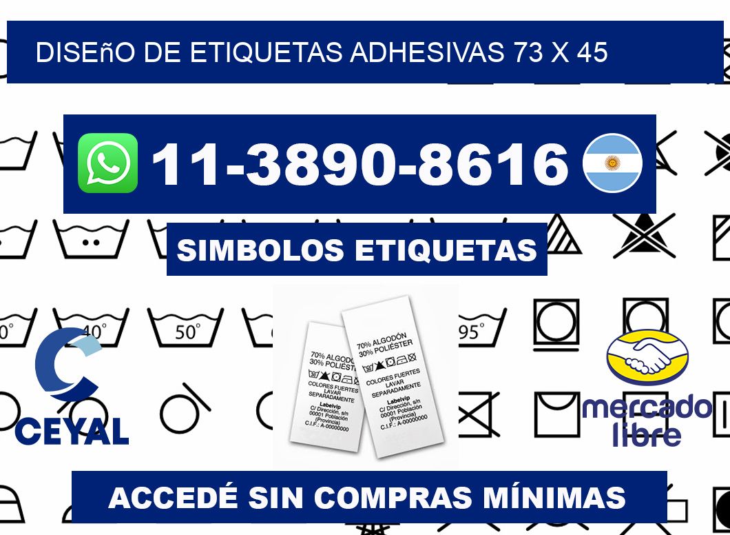 diseño de etiquetas adhesivas 73 x 45