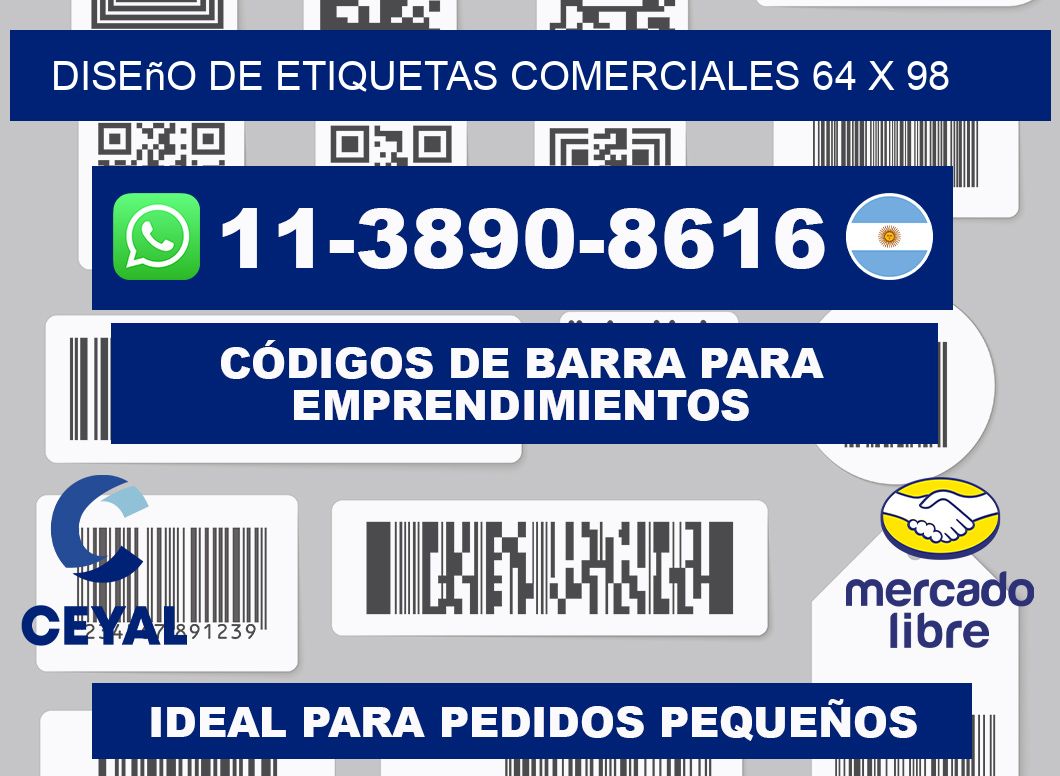 diseño de etiquetas comerciales 64 x 98