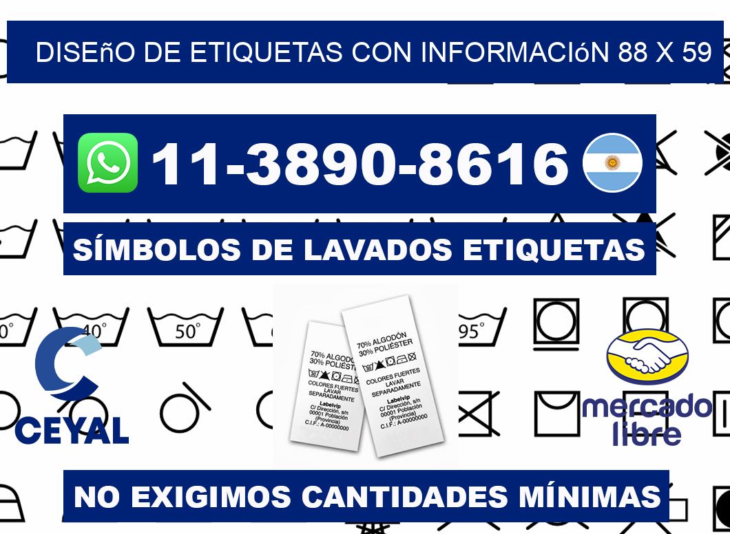 diseño de etiquetas con información 88 x 59