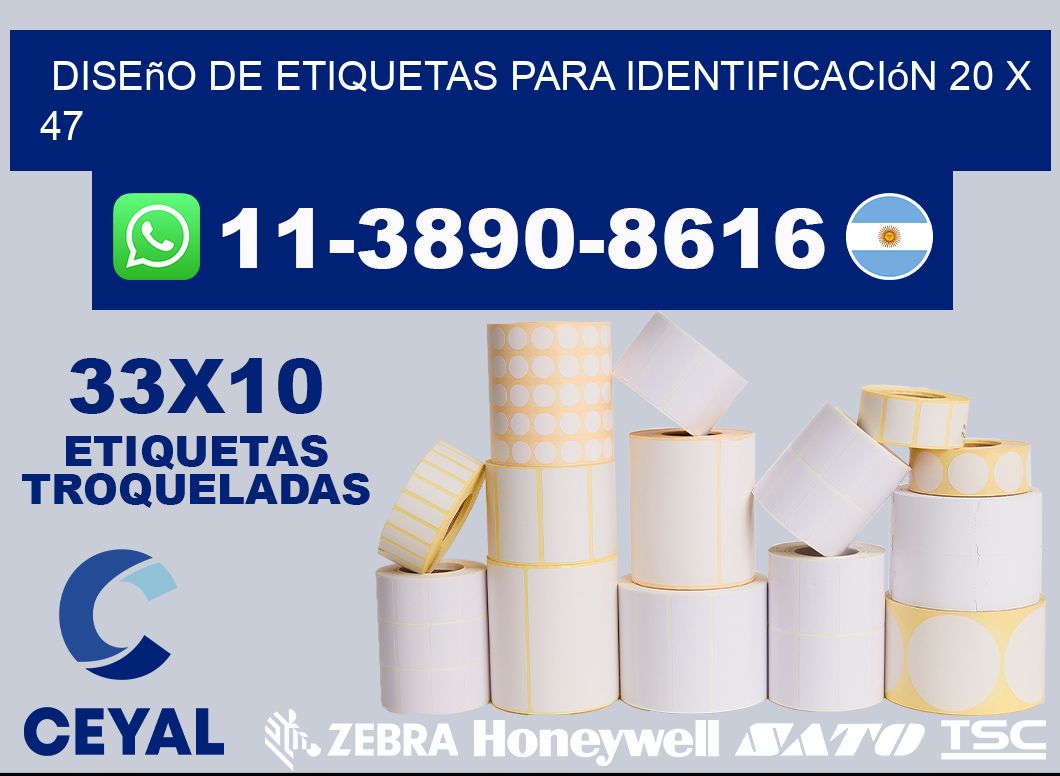 diseño de etiquetas para identificación 20 x 47
