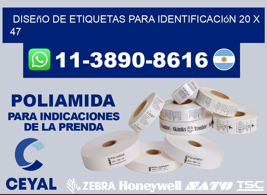 diseño de etiquetas para identificación 20 x 47