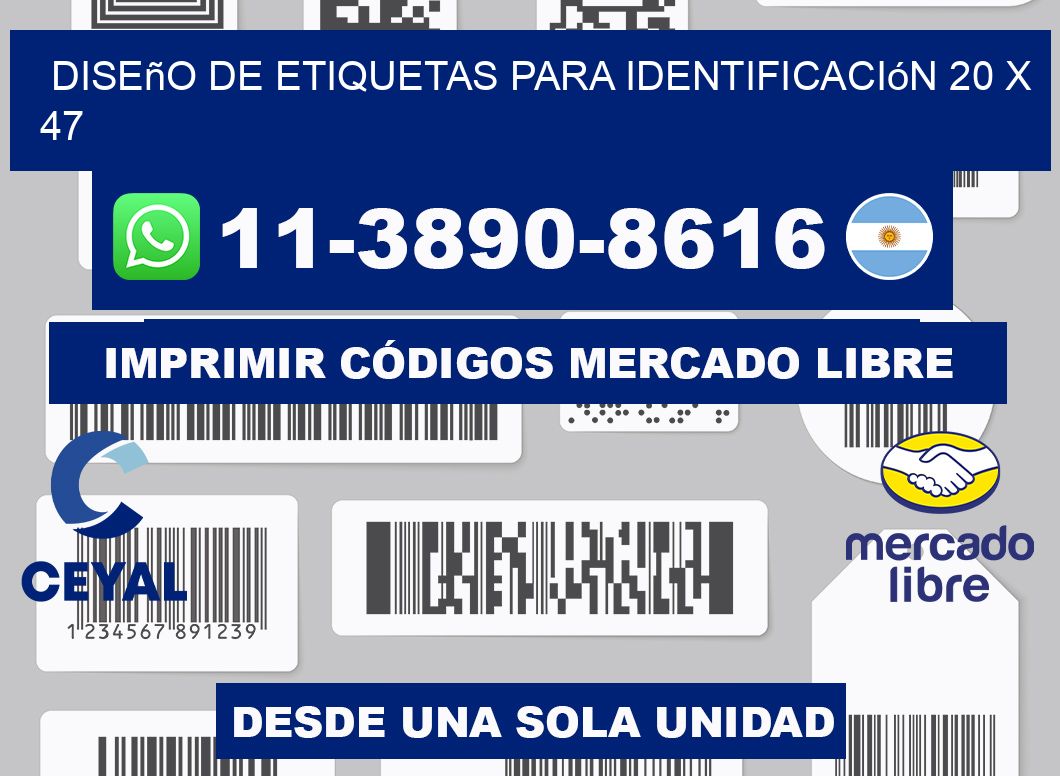 diseño de etiquetas para identificación 20 x 47