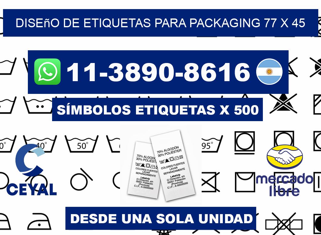 diseño de etiquetas para packaging 77 x 45