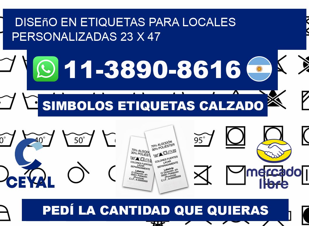 diseño en etiquetas para locales personalizadas 23 x 47