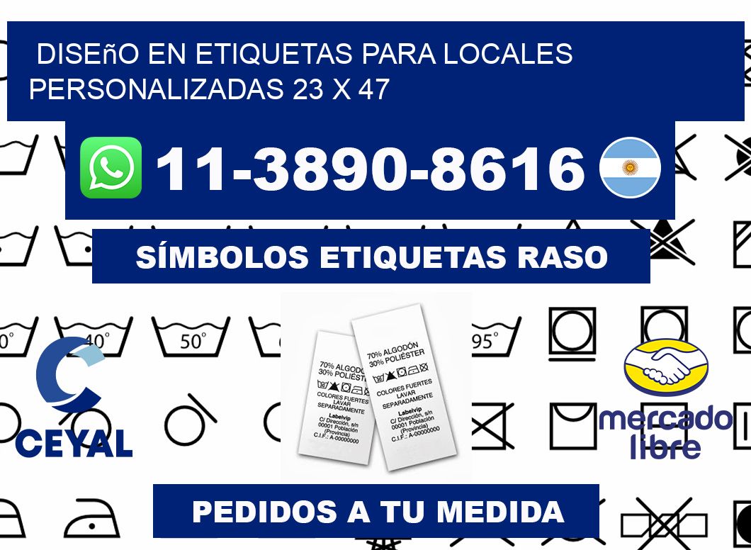 diseño en etiquetas para locales personalizadas 23 x 47