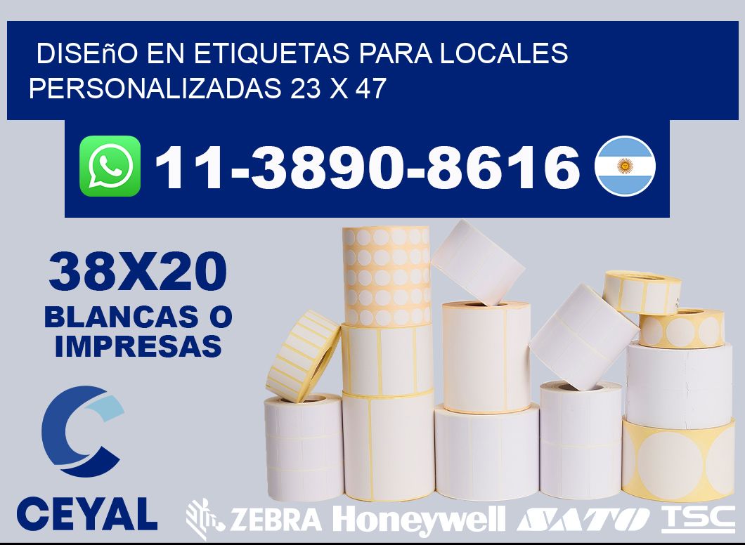 diseño en etiquetas para locales personalizadas 23 x 47
