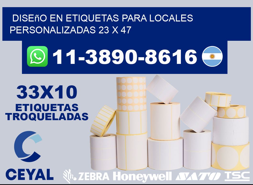 diseño en etiquetas para locales personalizadas 23 x 47