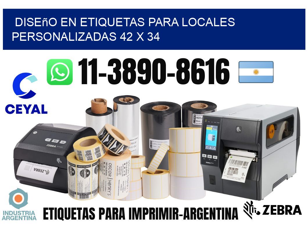 diseño en etiquetas para locales personalizadas 42 x 34