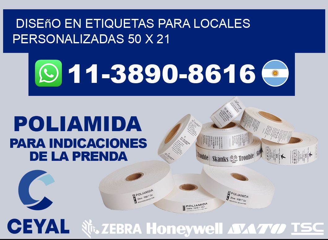 diseño en etiquetas para locales personalizadas 50 x 21