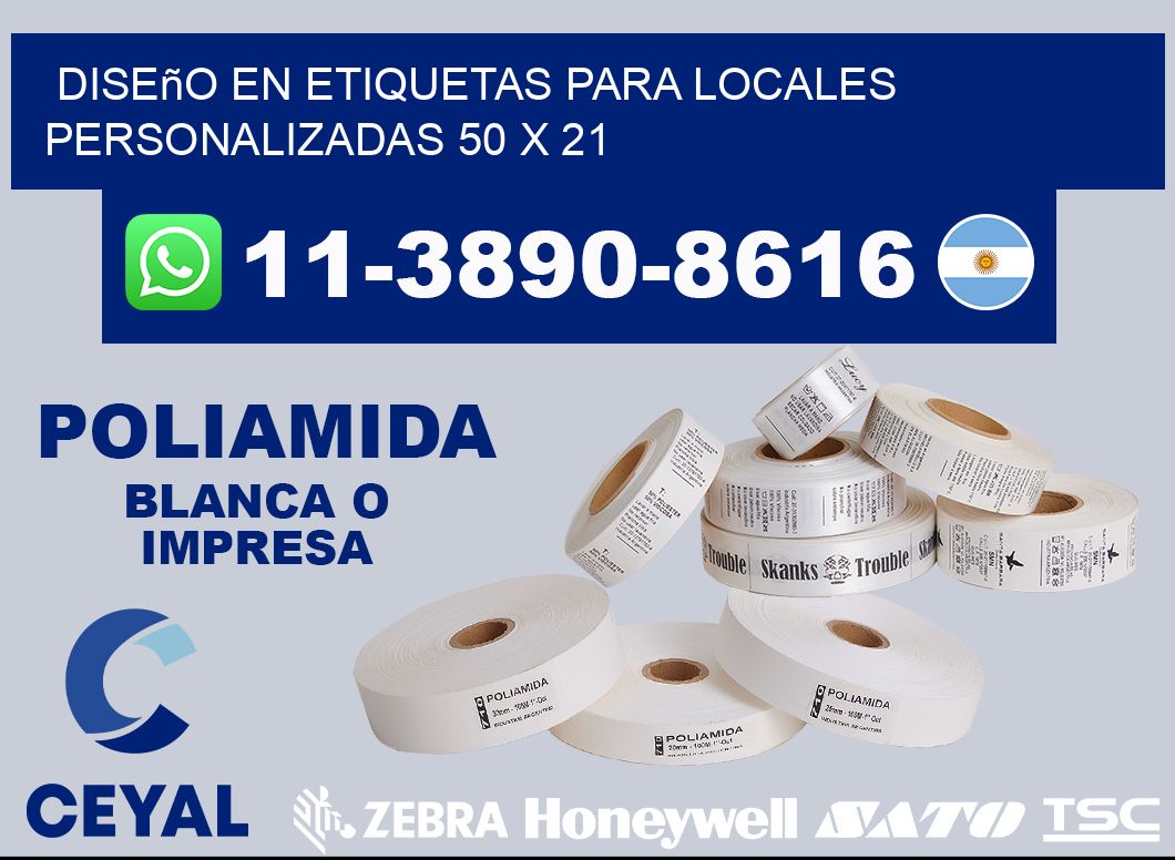 diseño en etiquetas para locales personalizadas 50 x 21