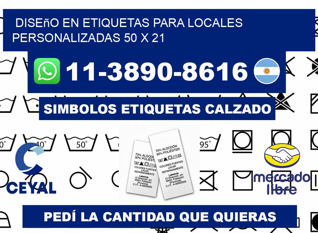 diseño en etiquetas para locales personalizadas 50 x 21