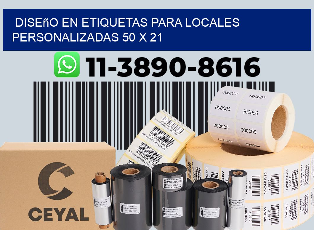 diseño en etiquetas para locales personalizadas 50 x 21
