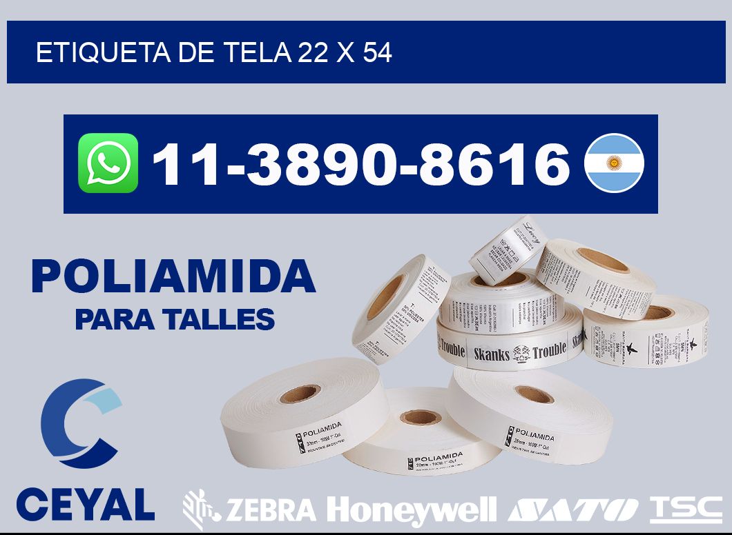 etiqueta de tela 22 x 54