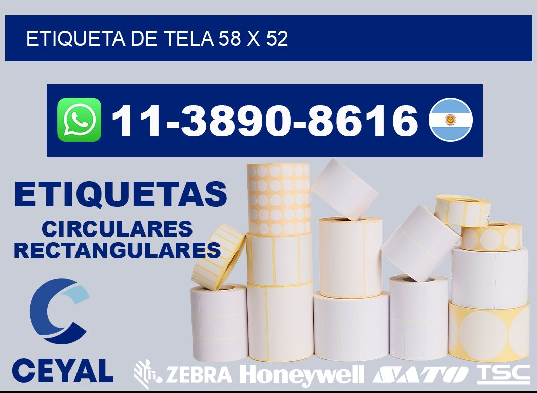 etiqueta de tela 58 x 52