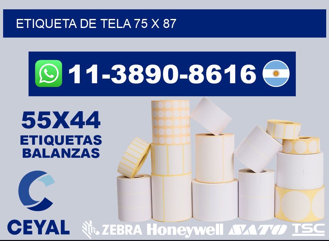 etiqueta de tela 75 x 87