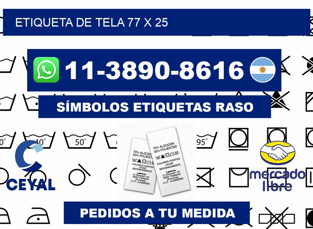 etiqueta de tela 77 x 25
