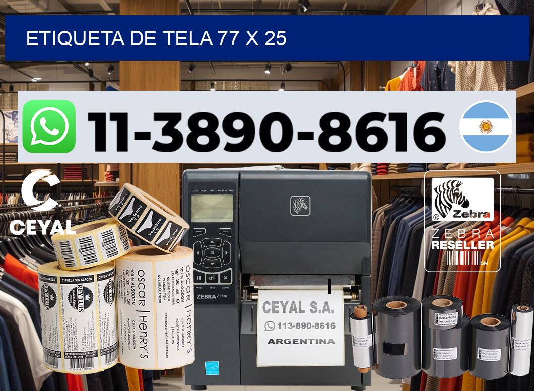 etiqueta de tela 77 x 25