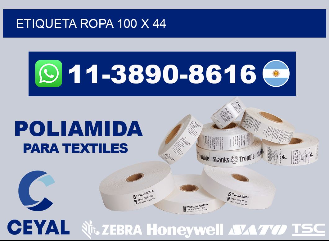 etiqueta ropa 100 x 44
