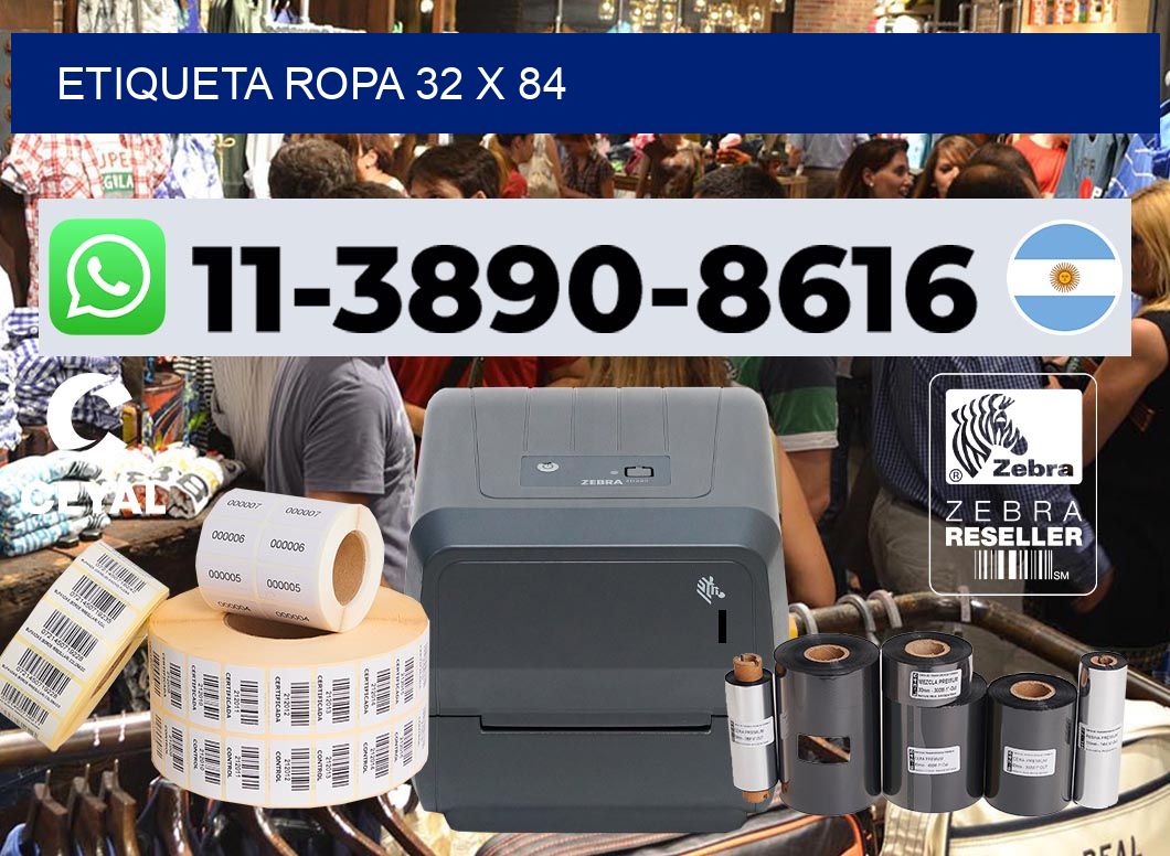 etiqueta ropa 32 x 84