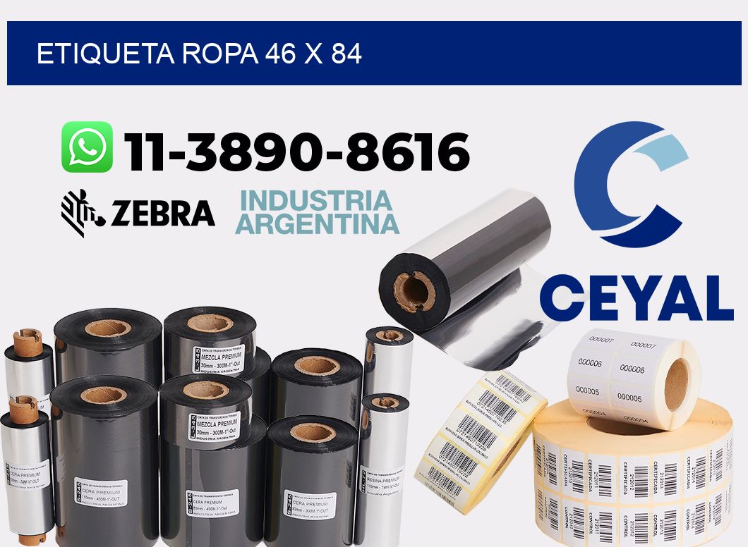 etiqueta ropa 46 x 84
