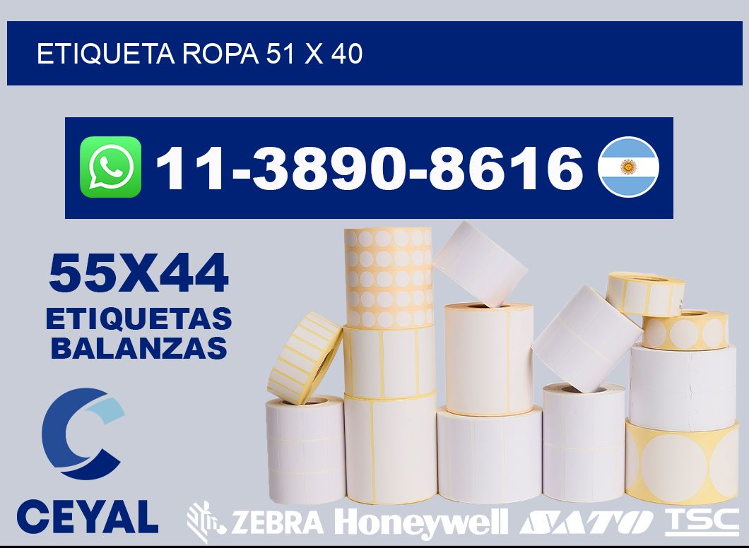 etiqueta ropa 51 x 40