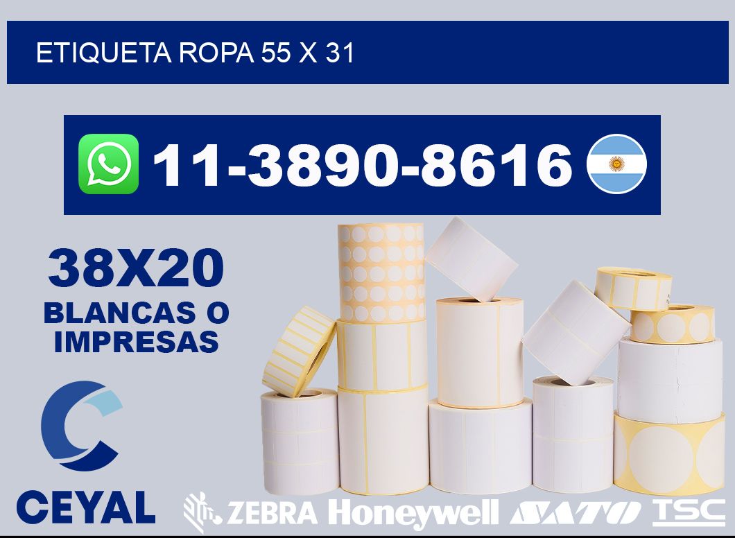 etiqueta ropa 55 x 31