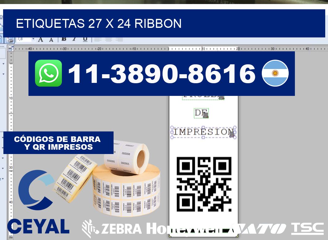 etiquetas 27 x 24 ribbon