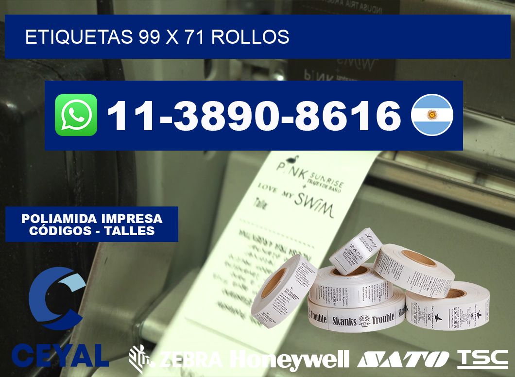 etiquetas 99 x 71 rollos