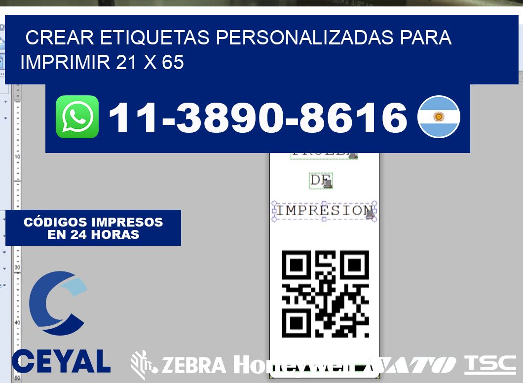 Crear etiquetas personalizadas para imprimir 21 x 65