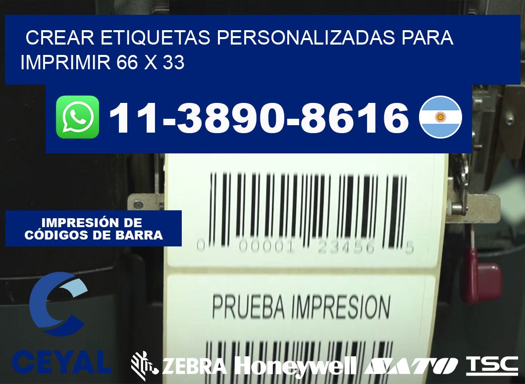 Crear etiquetas personalizadas para imprimir 66 x 33