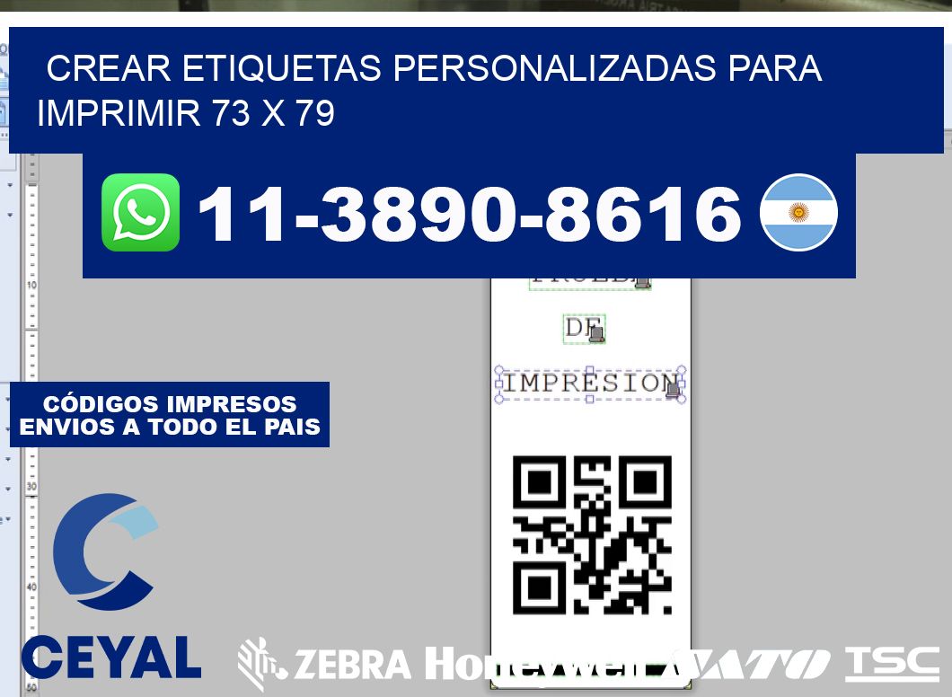 Crear etiquetas personalizadas para imprimir 73 x 79