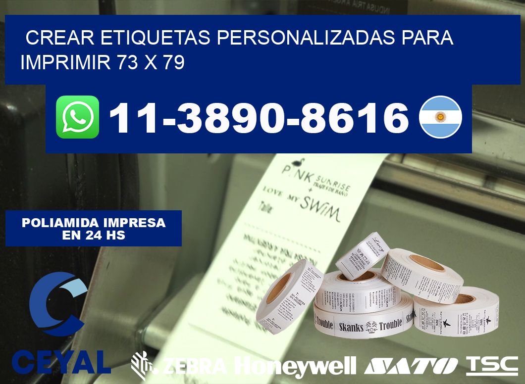 Crear etiquetas personalizadas para imprimir 73 x 79