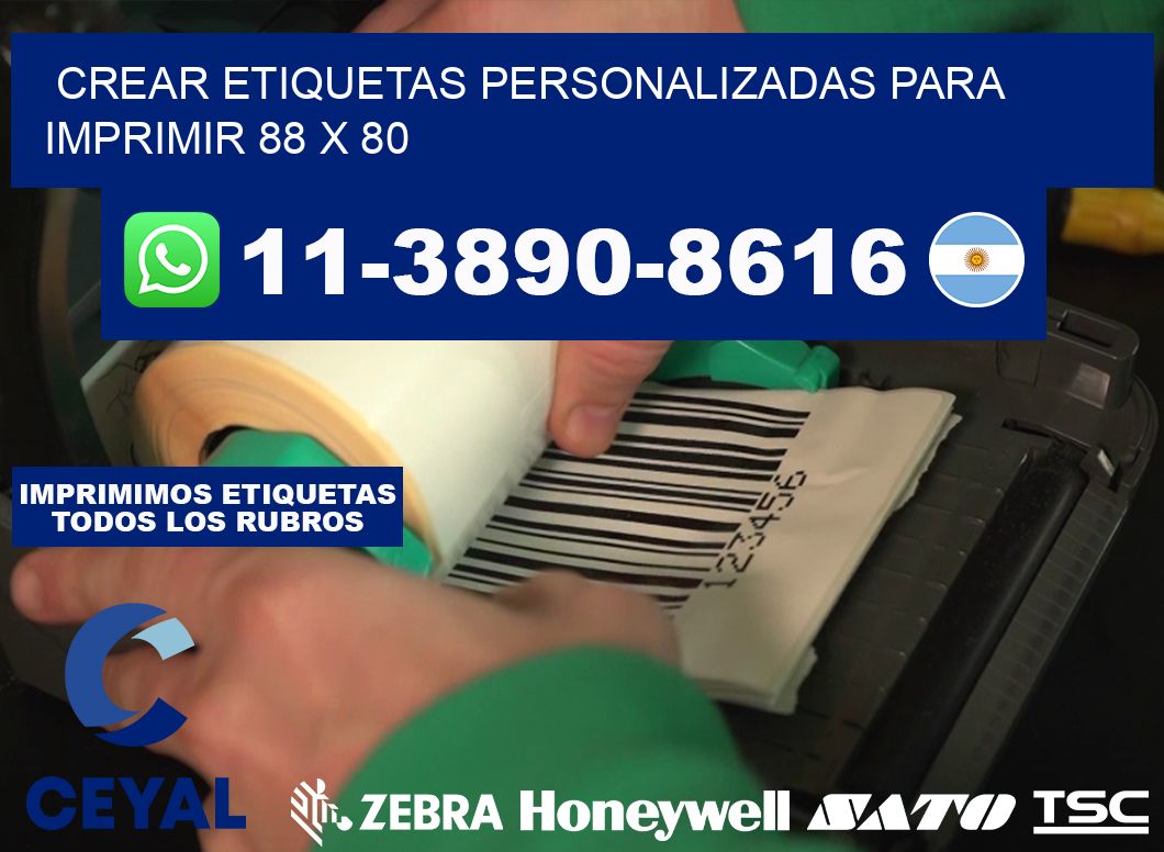 Crear etiquetas personalizadas para imprimir 88 x 80