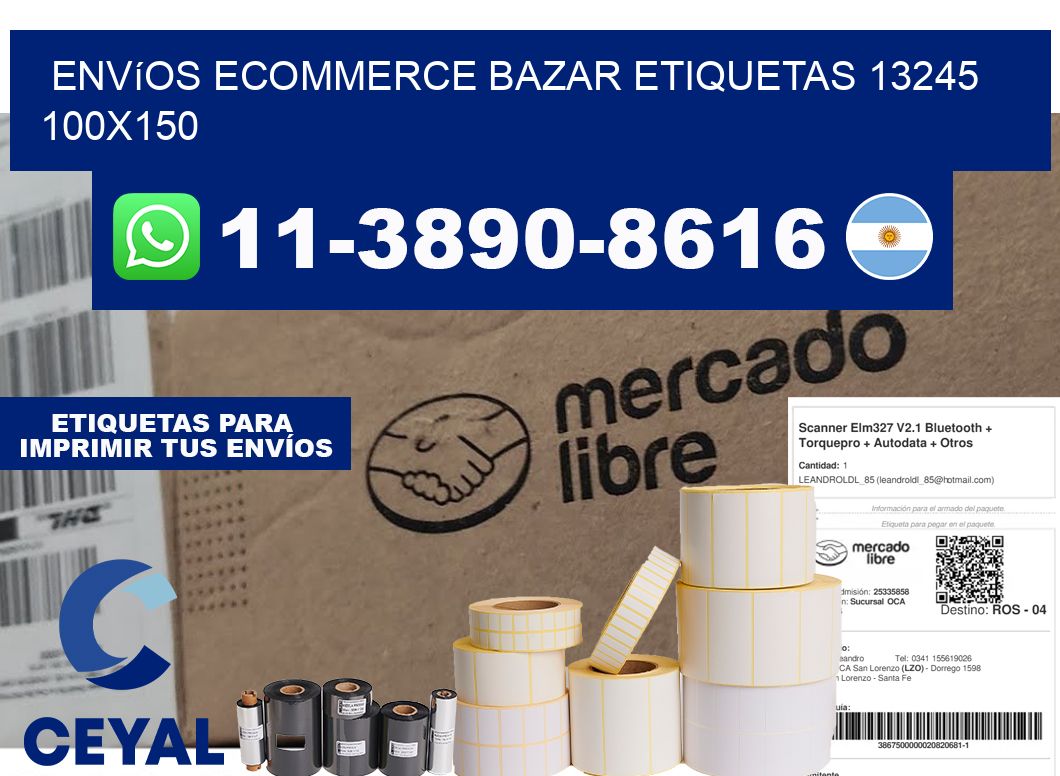 Envíos Ecommerce bazar etiquetas 13245 100x150