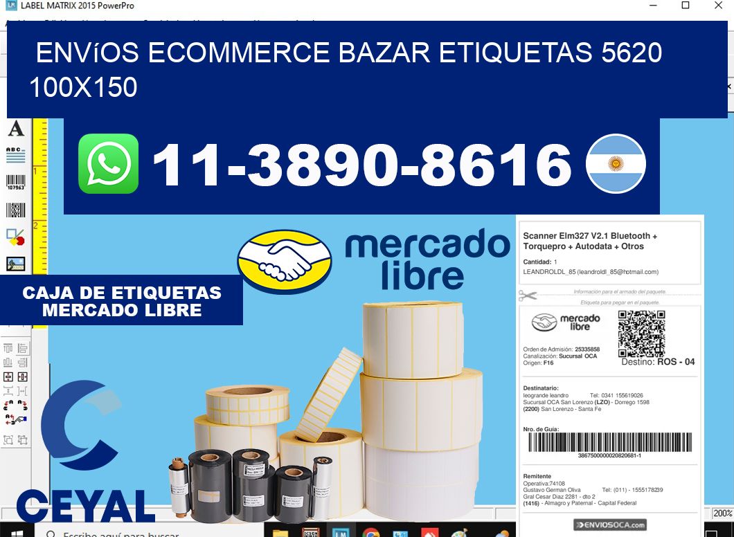 Envíos Ecommerce bazar etiquetas 5620 100x150