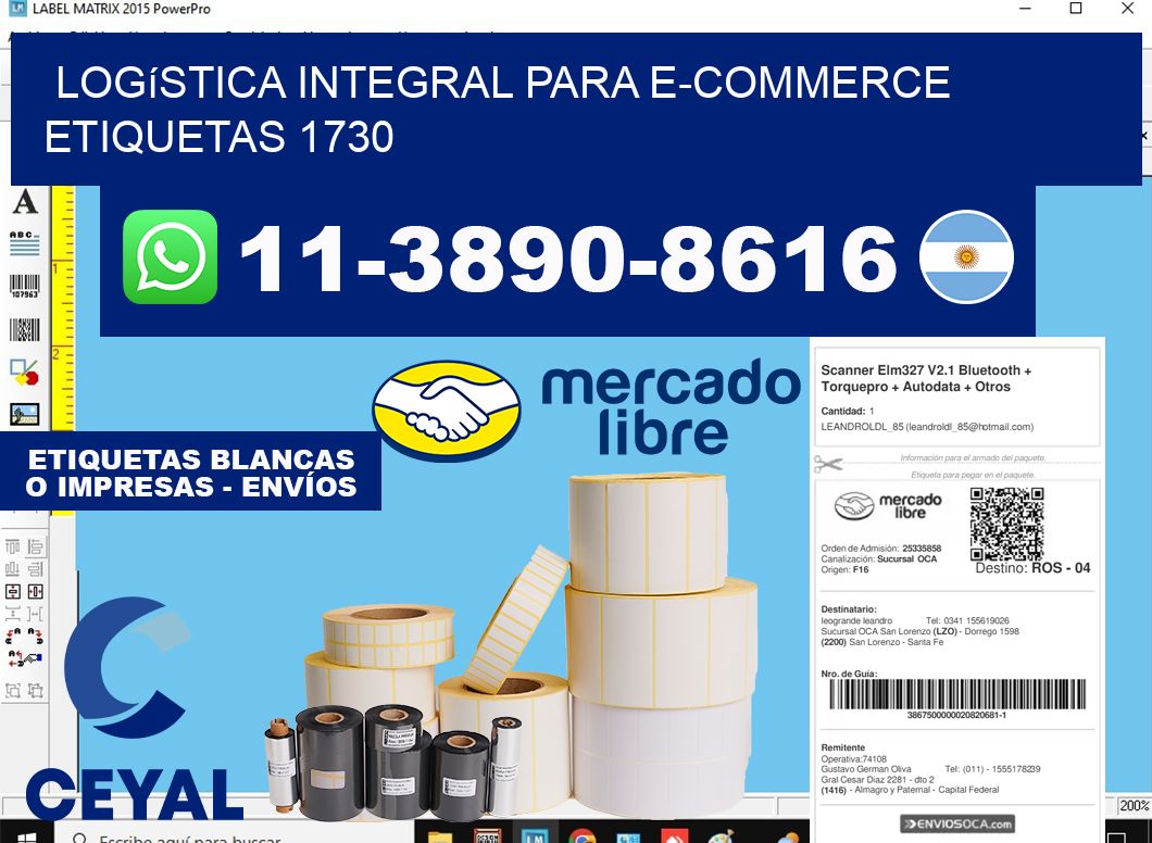 Logística integral para e-commerce etiquetas 1730