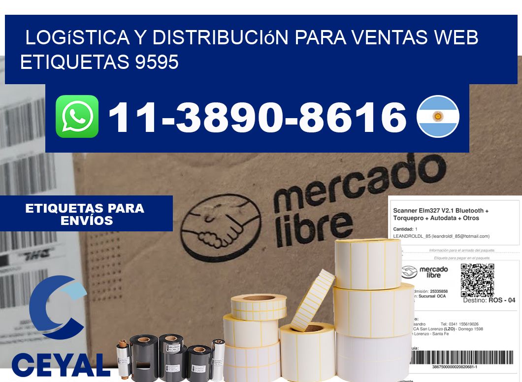 Logística y distribución para ventas web etiquetas 9595