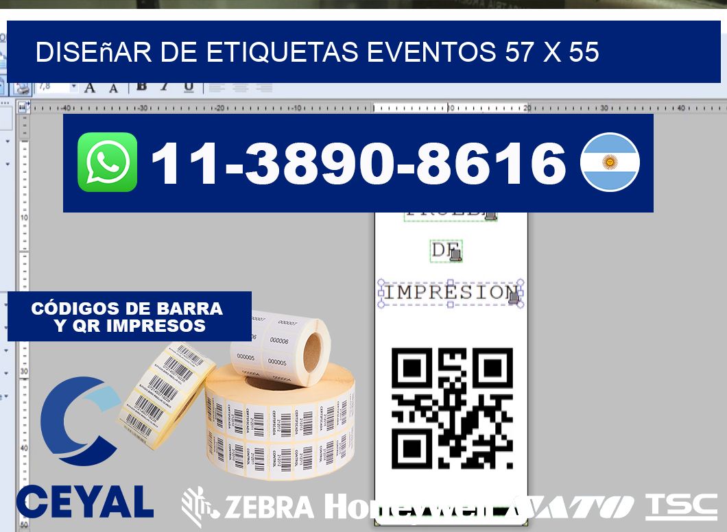 diseñar de etiquetas eventos 57 x 55